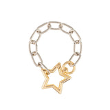 Pulseira Elos Mosquetão Estrela Isla Galerias Cor Prata e Dourado