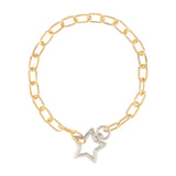 Choker Elos e Mosquetão Estrela Isla Galerias Cor Dourado e Prata