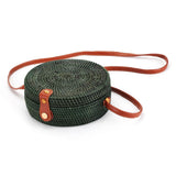 Bolsa de Palha Rattan Redonda Isla Galerias Artesanal Cor Verde