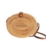 Bolsa de Palha Rattan Oval Isla Galerias Artesanal Cor Natural