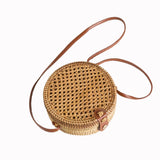 Bolsa de Palha Rattan Redonda Isla Galerias Artesanal Cor Natural Trançada