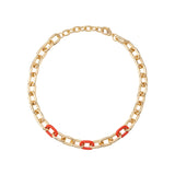 Choker Elos Banhado Ouro 18k e Esmalte Vermelho Isla Galerias