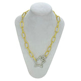 Choker Elos e Mosquetão Estrela Isla Galerias Cor Dourado e Prata