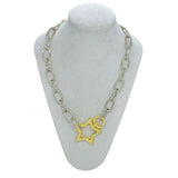 Choker Elos e Mosquetão Estrela Isla Galerias Cor Prata e Dourado